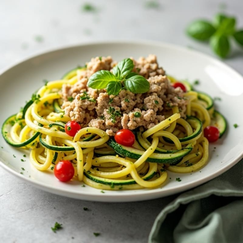 Herb-Seasoned Turkey and Zucchini Noodle Skillet