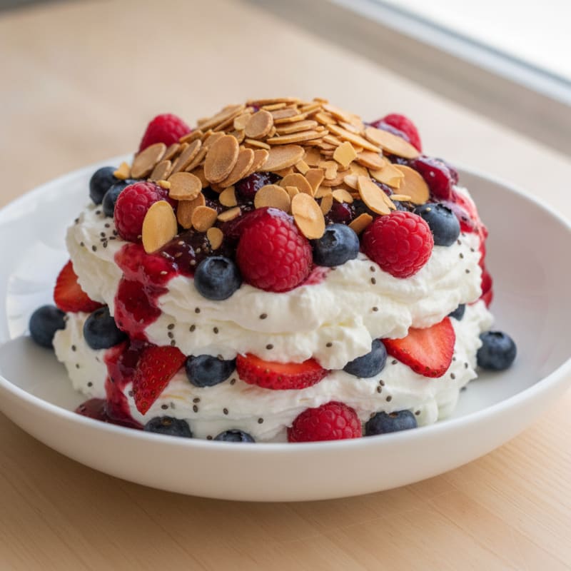 Greek Yogurt Protein Parfait with Mixed Berries