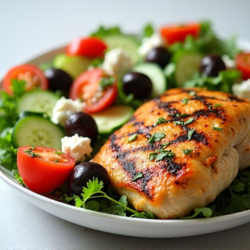Lemon-Herb Grilled Chicken with Crispy Greek Salad