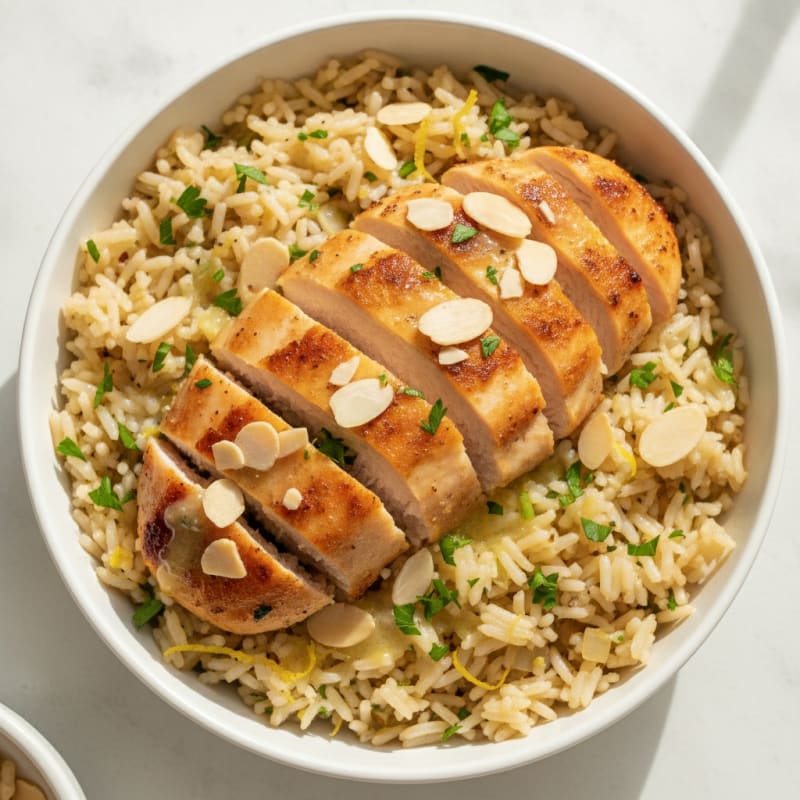 Lemon Herb Rice Pilaf with Toasted Almonds