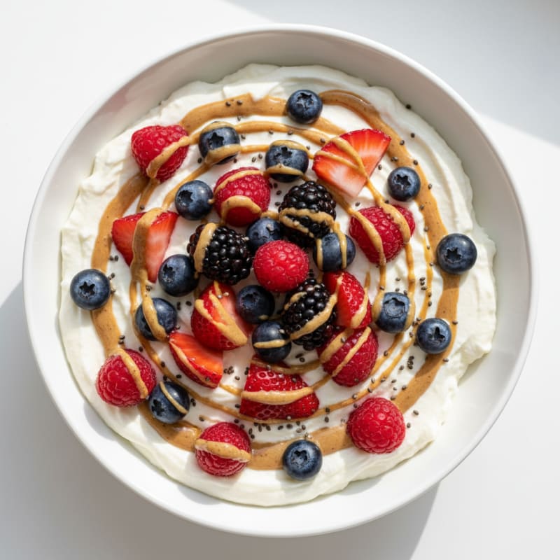 Silky Greek Yogurt Protein Pudding with Berries