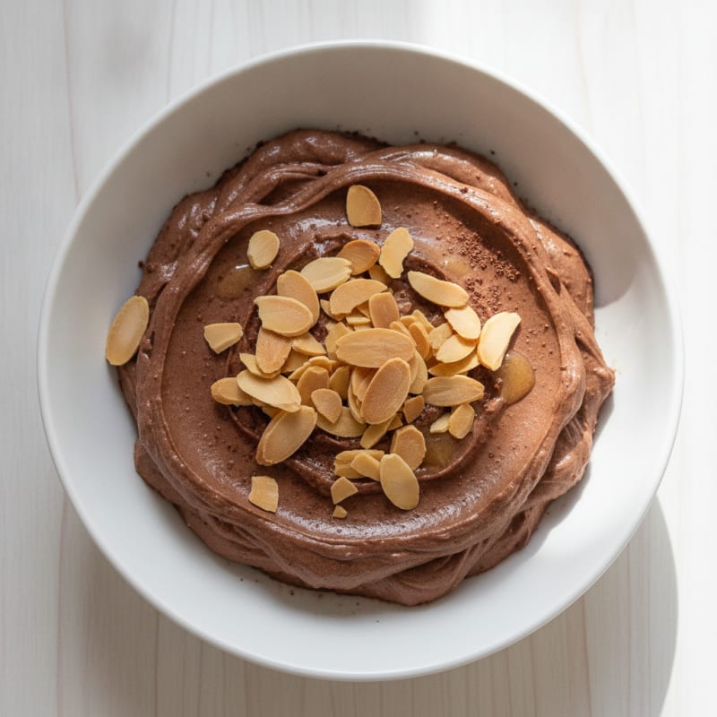 Silky Chocolate Protein Pudding with Almonds