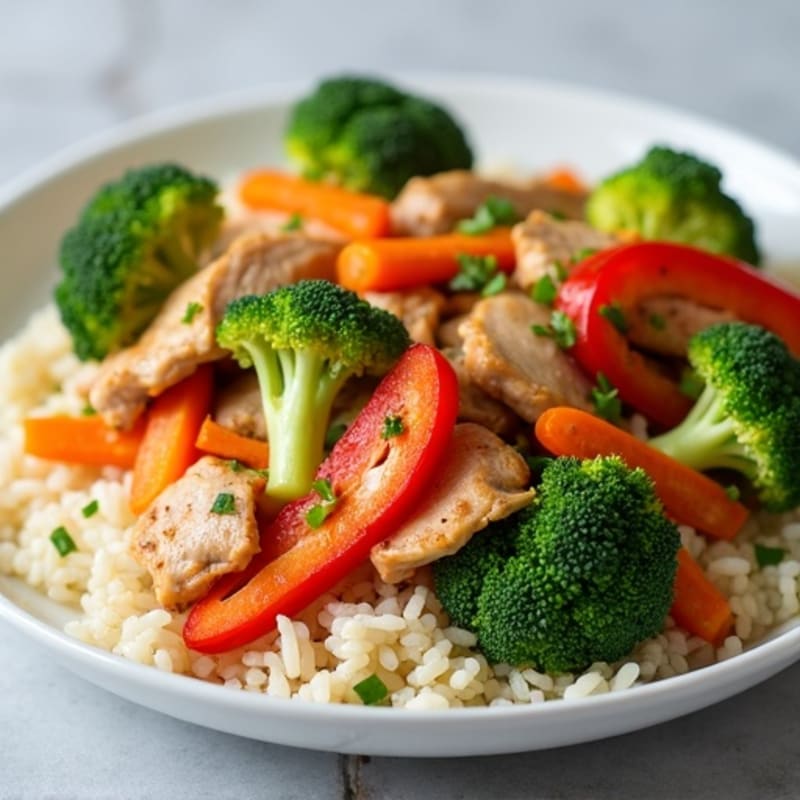 Healthy Chicken and Veggie Stir-Fry with Cauliflower Rice
