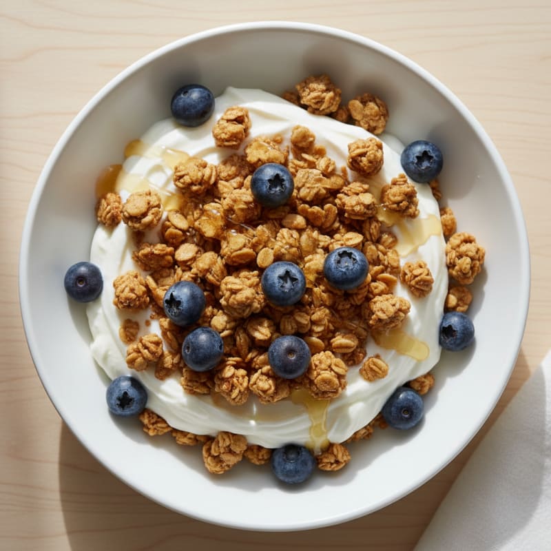 Creamy Greek Yogurt Parfait with Protein Granola and Berries