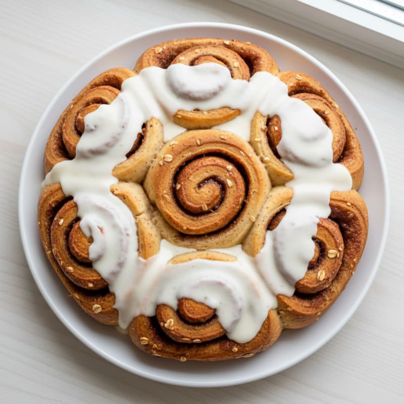 Golden Caramelized Cinnamon Rolls with Cream Cheese Glaze
