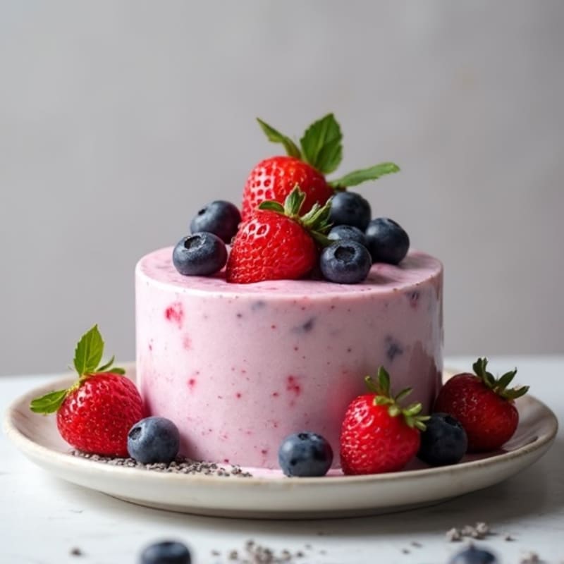 Greek Yogurt Protein Mousse with Mixed Berries