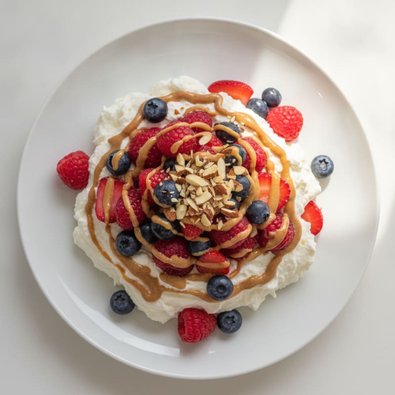 Greek Yogurt Protein Mousse with Mixed Berries