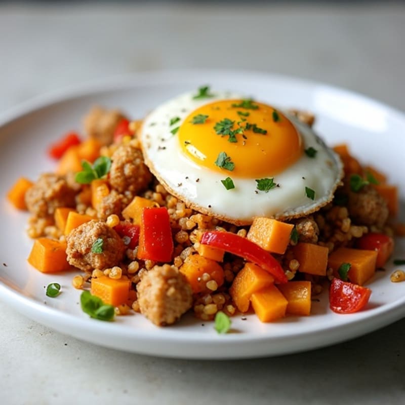 Crispy Lean Ground Turkey and Sweet Potato Hash