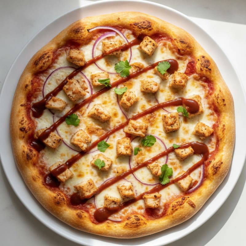 High-Protein BBQ Chicken Pizza with Red Onion
