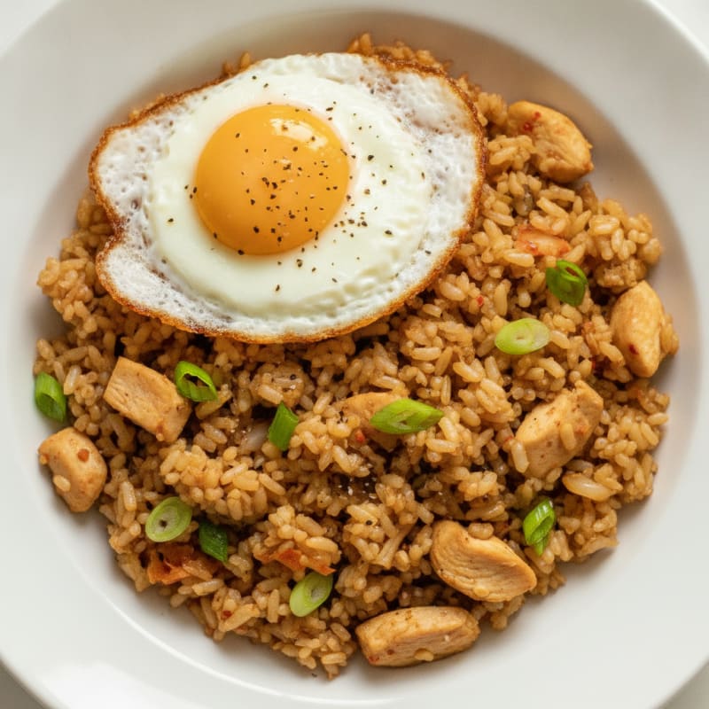 Kimchi Fried Rice with Fried Egg
