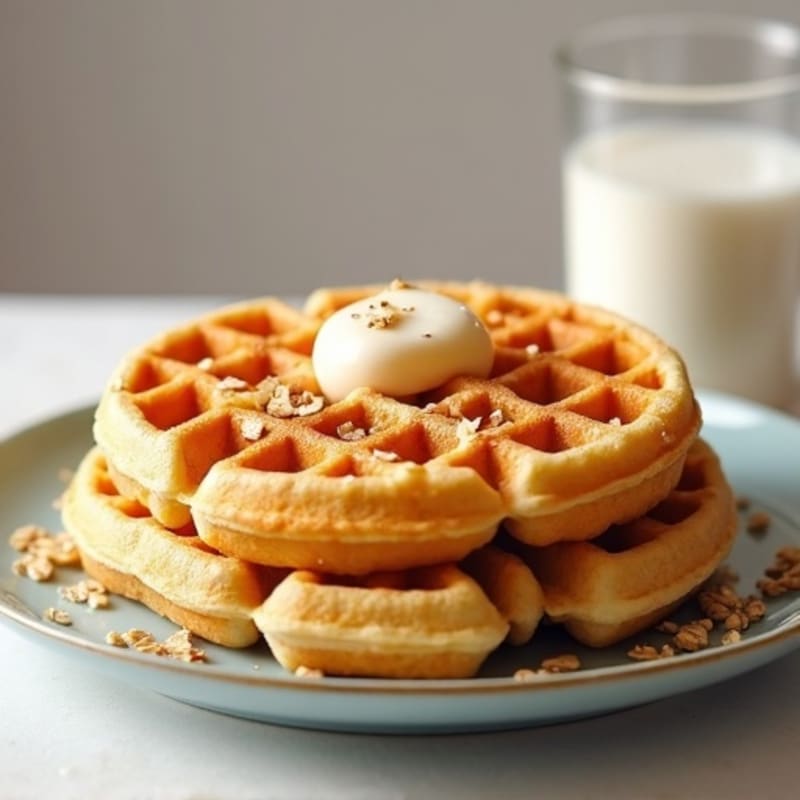 Fluffy Crispy Protein Waffles