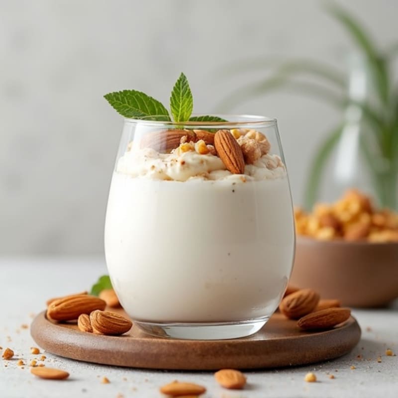 Silky Greek Yogurt Protein Pudding with Almonds
