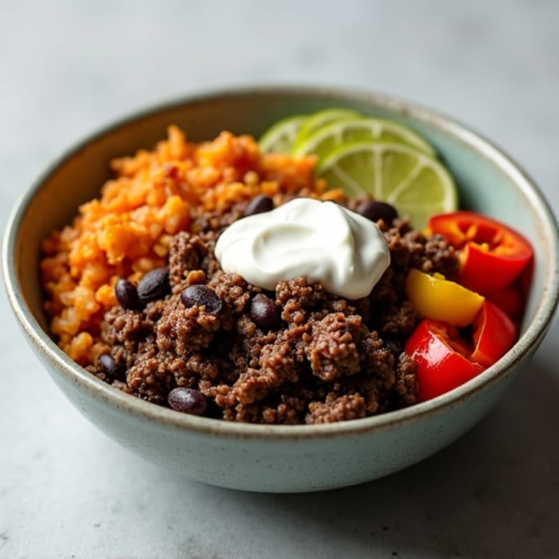 Seasoned Ground Beef Bowl with Special Sauce