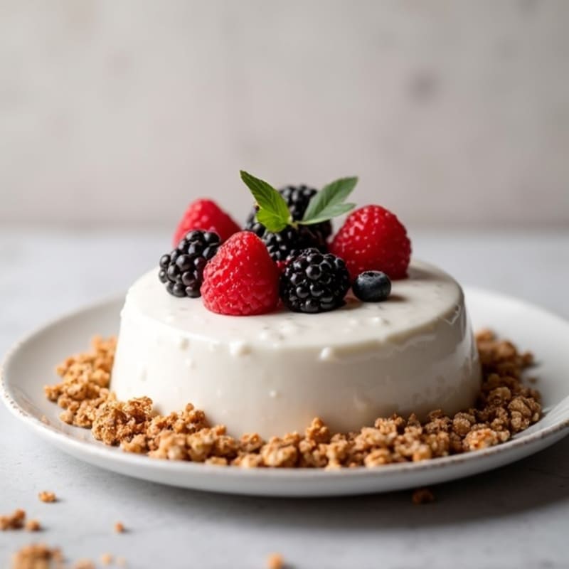 High Protein Greek Yogurt Mousse with Mixed Berries