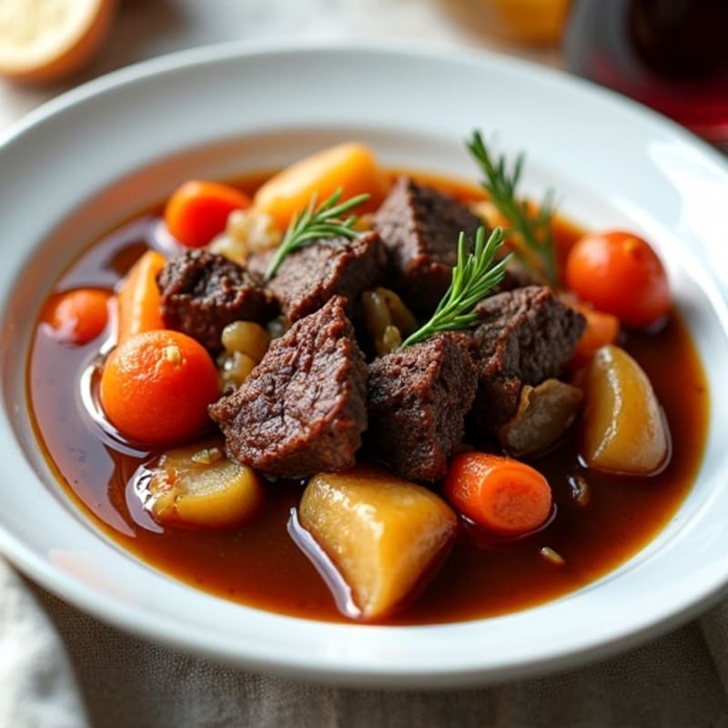Red Wine Braised Beef with Root Vegetables