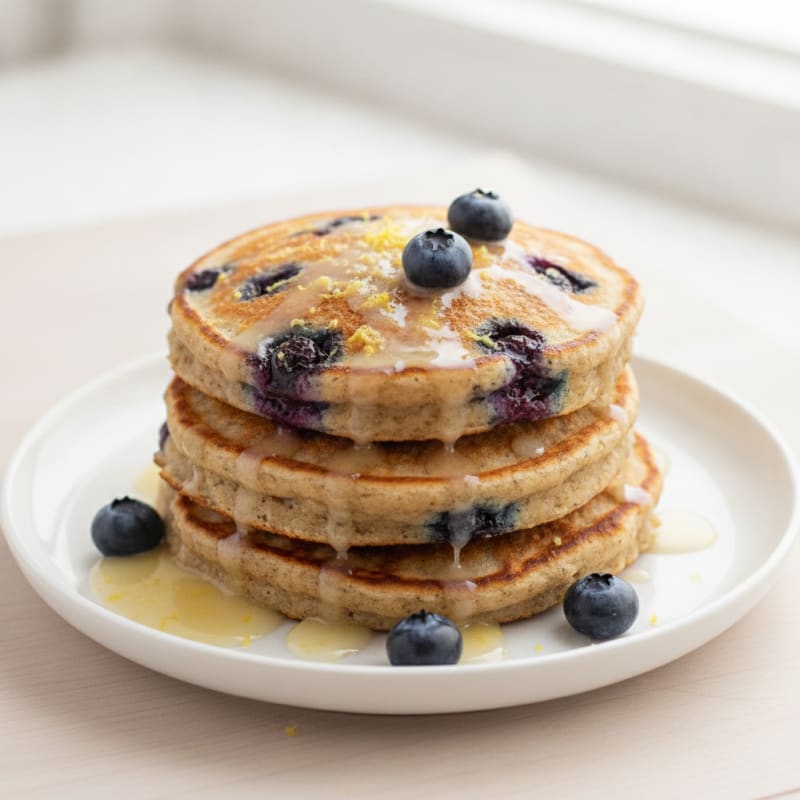Blueberry Ricotta Pancakes with Lemon Zest