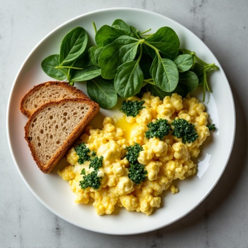 Egg White and Cottage Cheese Scramble with Spinach