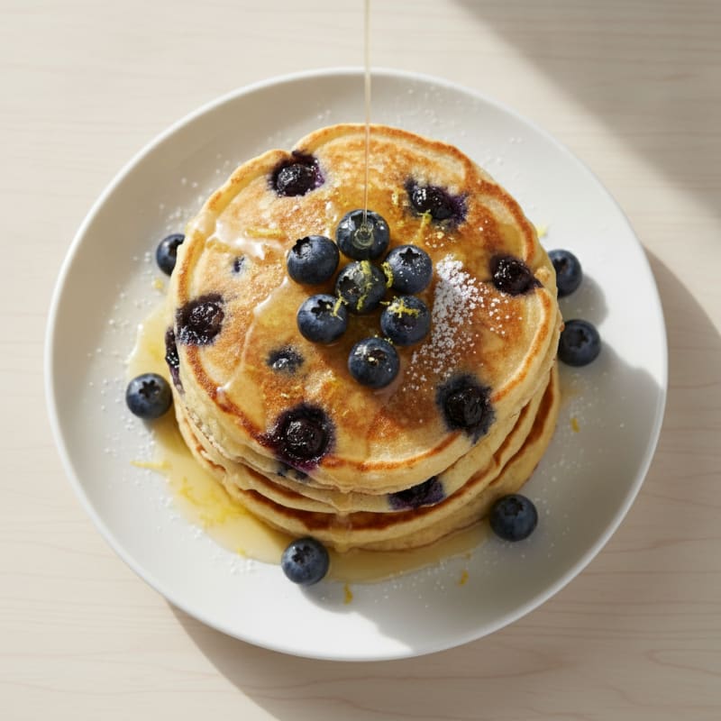 Blueberry Ricotta Pancakes with Lemon Zest