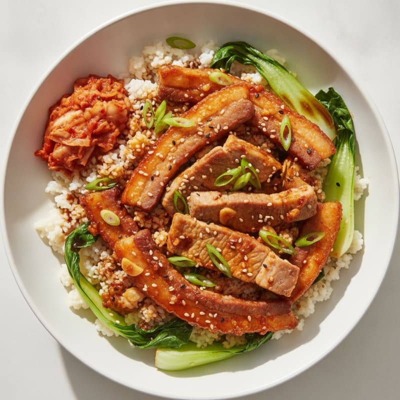 Spicy Gochujang Pork Belly Bowl