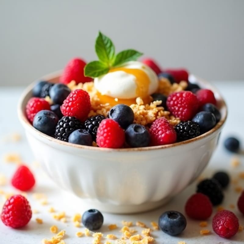 Creamy Greek Yogurt Parfait with Mixed Berries and Almond Butter