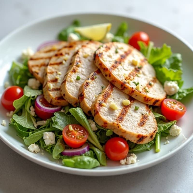 Grilled Turkey Breast Salad with Crunchy Cabbage and Lemon Vinaigrette