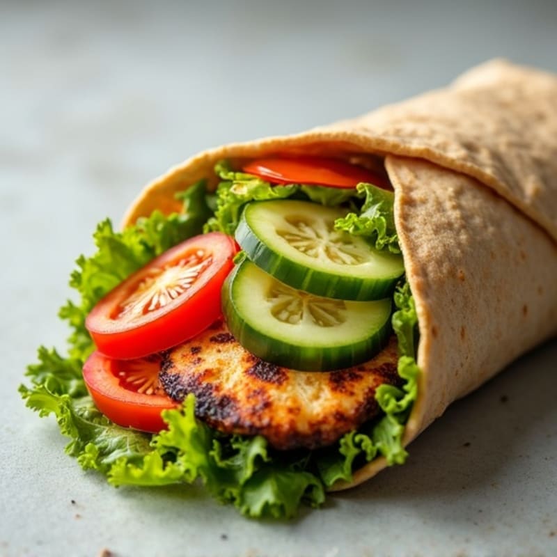 Fresh Grilled Chicken and Crunchy Veggie Wrap