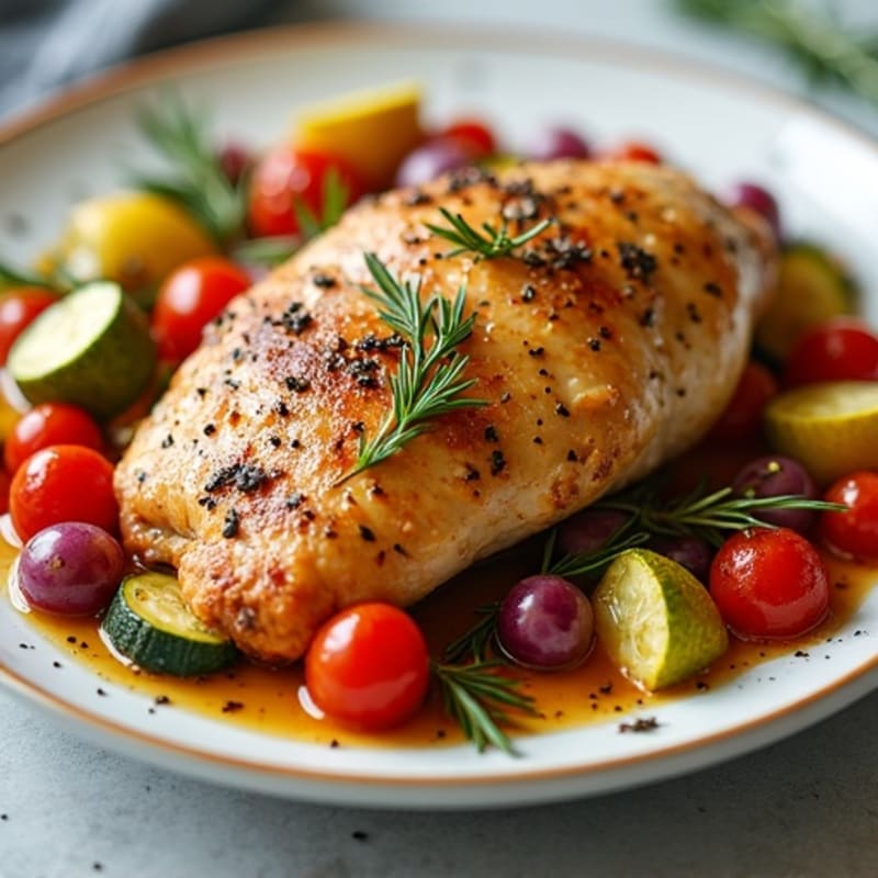 Sheet Pan Herb-Roasted Chicken and Rainbow Vegetables