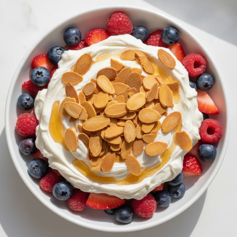 Silky Greek Yogurt Protein Parfait with Mixed Berries