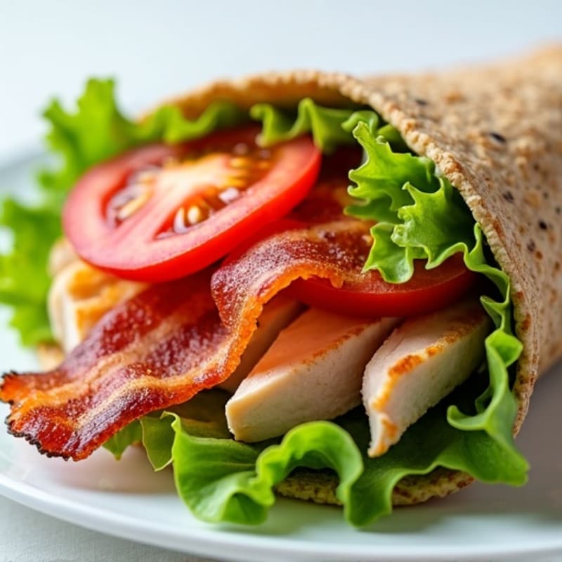 Crispy Turkey Bacon Lettuce Tomato Whole Grain Wrap