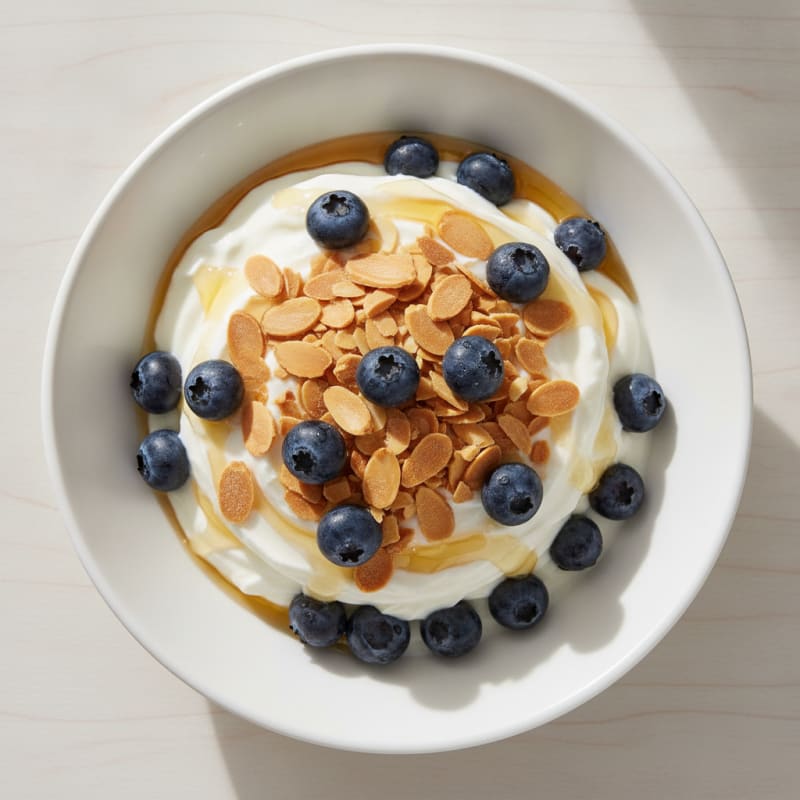 Creamy Greek Yogurt Parfait with Berries and Almonds