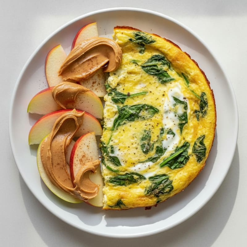Baked Eggs with Apple Peanut Butter Slices