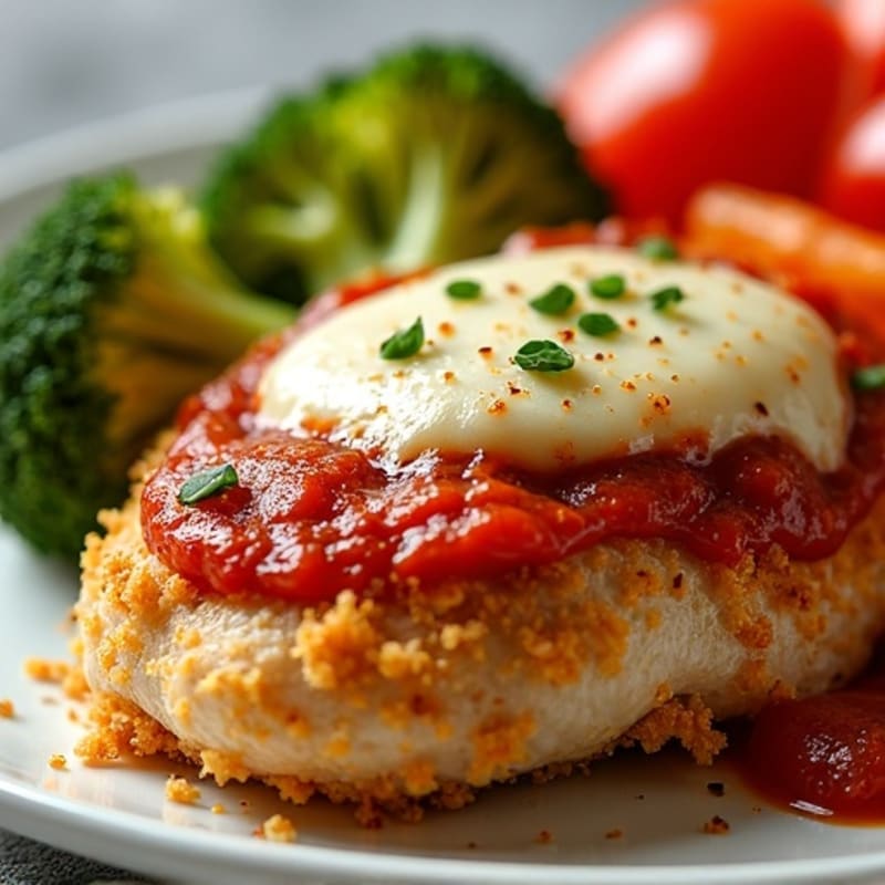 Crispy Baked Chicken Parmesan with Roasted Vegetables