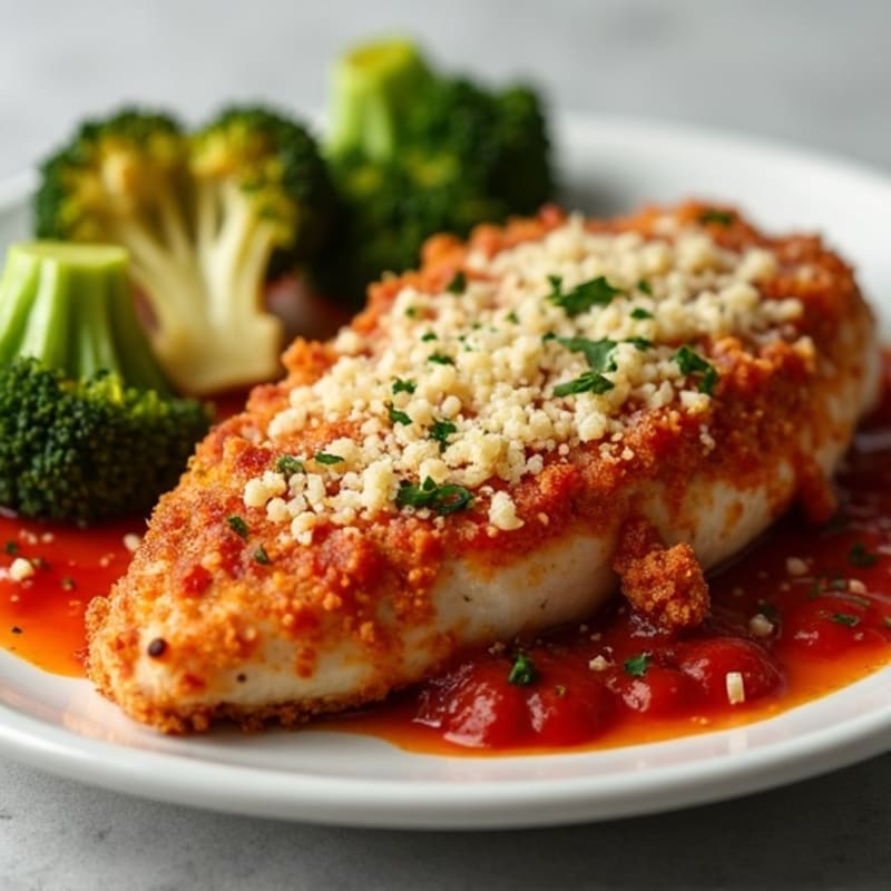 Crispy Baked Chicken Parmesan with Roasted Vegetables
