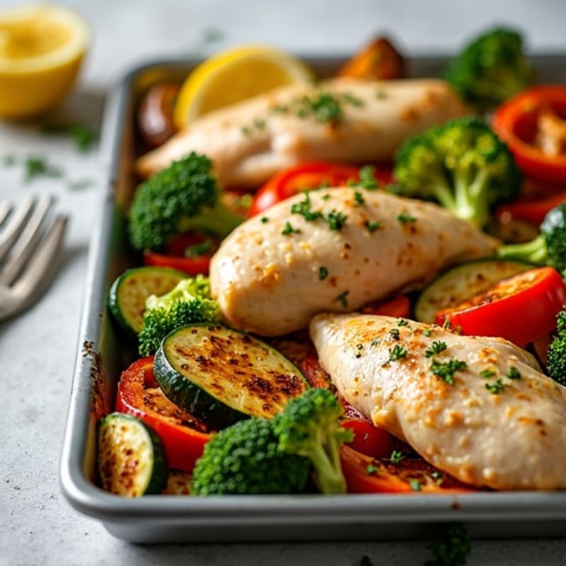 Sheet Pan Lemon Herb Chicken and Crispy Roasted Vegetables