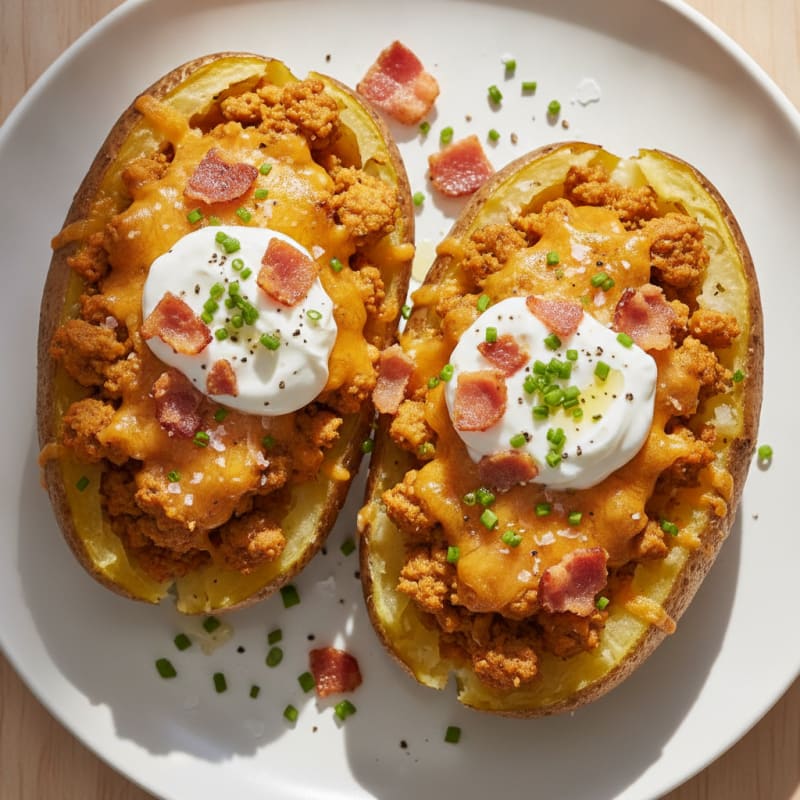 Bacon-Cheddar Stuffed Baked Potatoes