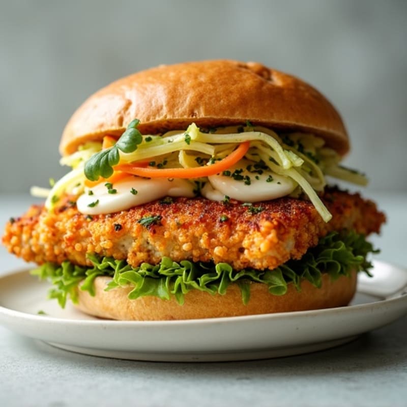 Crispy Air-Fried Chicken Sandwich with Herb Slaw