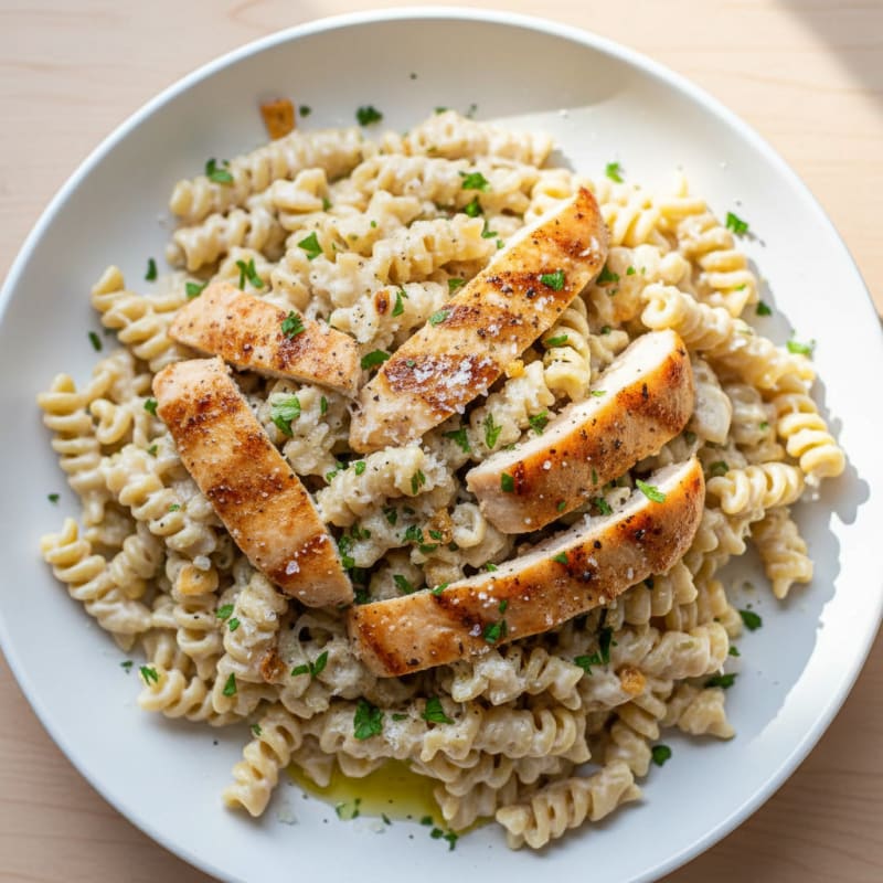 Garlic Parmesan Chicken Alfredo Pasta