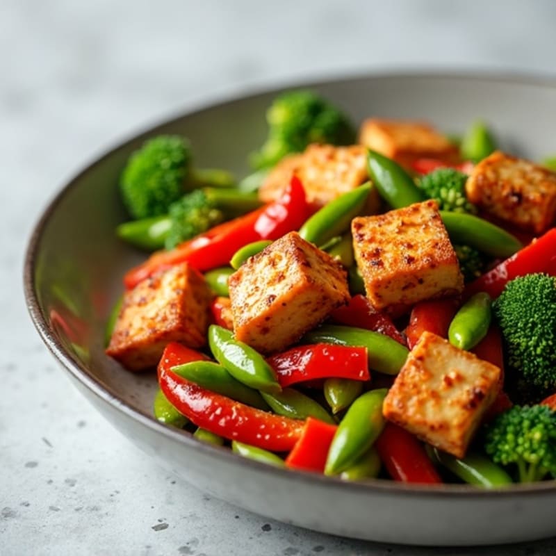 Crispy Maple Glazed Tempeh Stir-Fry with Fresh Vegetables