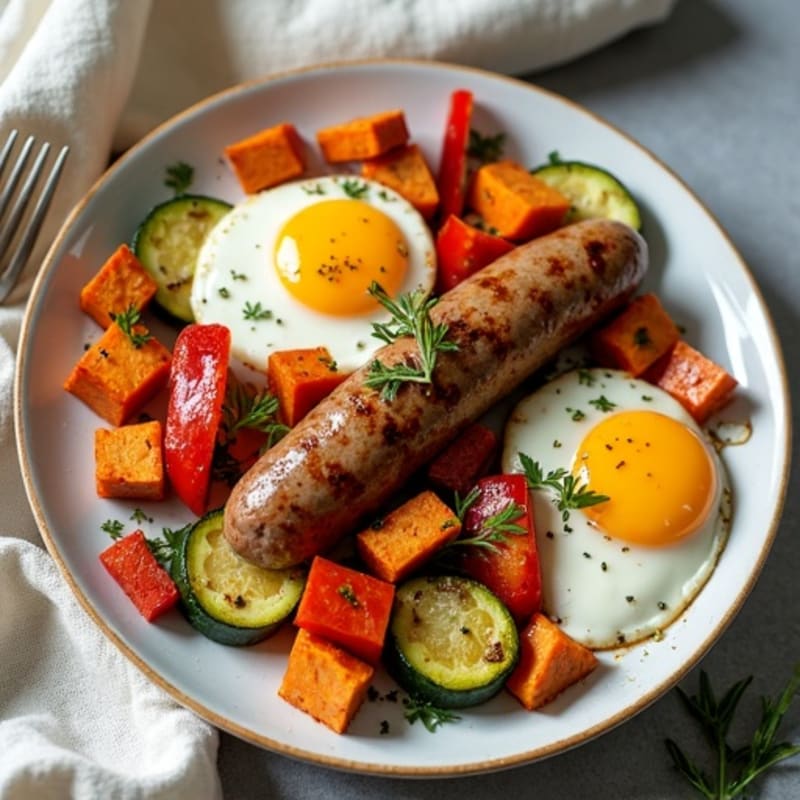 Herb-Roasted Sausage and Sweet Potato Sheet Pan Dinner