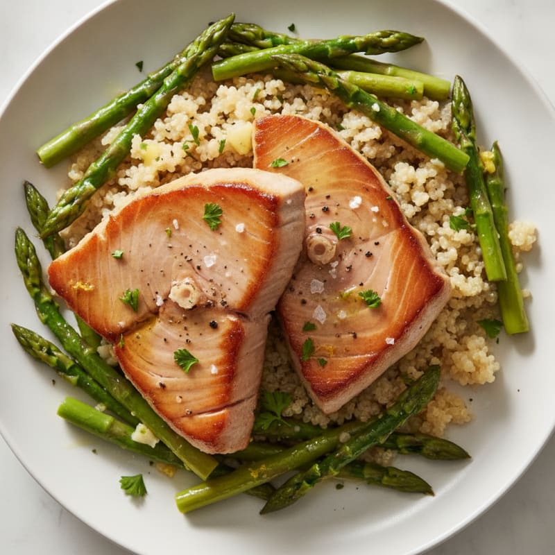 Garlic-Lemon Pan-Seared Tuna Steak