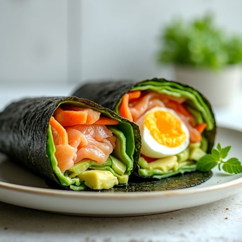 Fresh Salmon and Avocado Nori Wraps