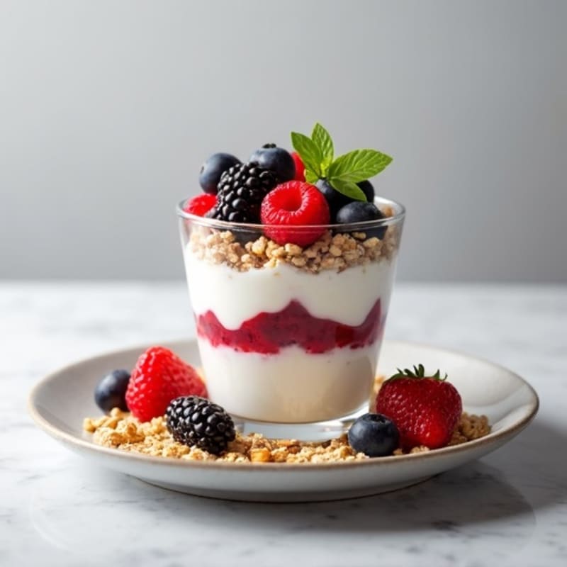 Greek Yogurt Protein Parfait with Mixed Berries