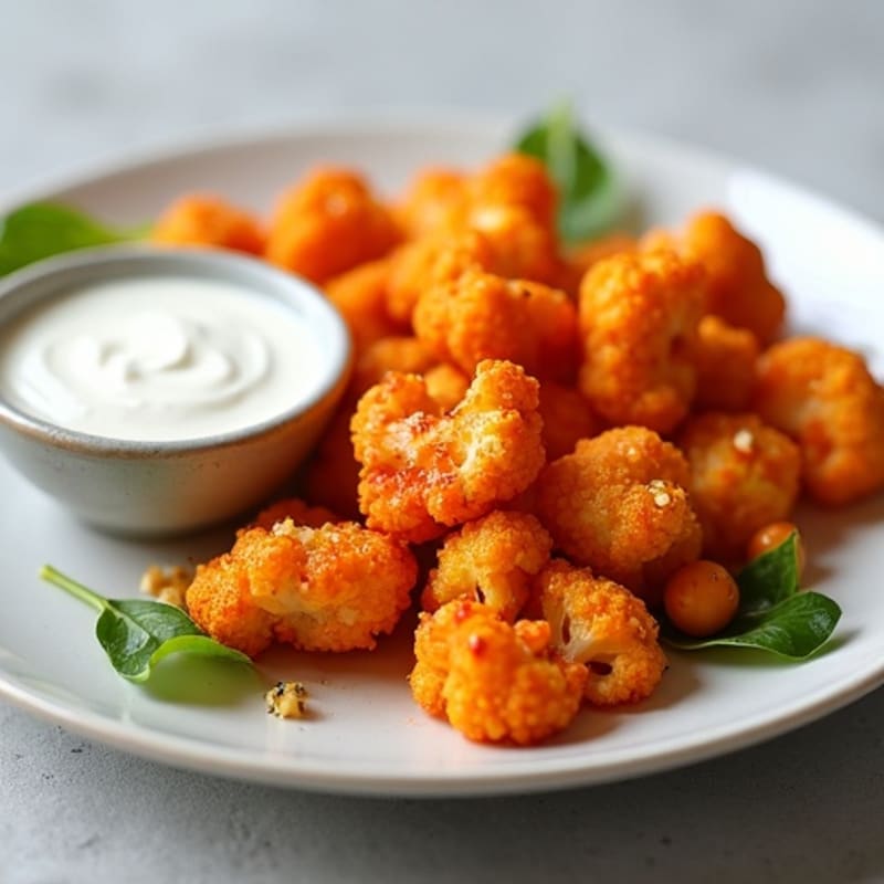 Crispy Buffalo Roasted Cauliflower Bites