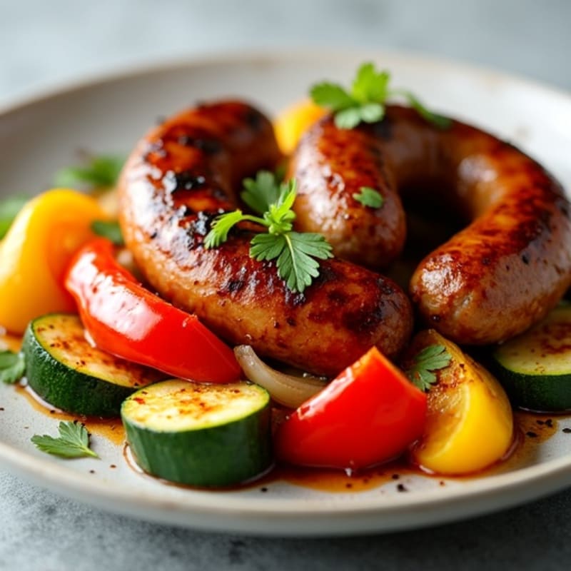Skillet-Seared Andouille with Cajun-Spiced Vegetables