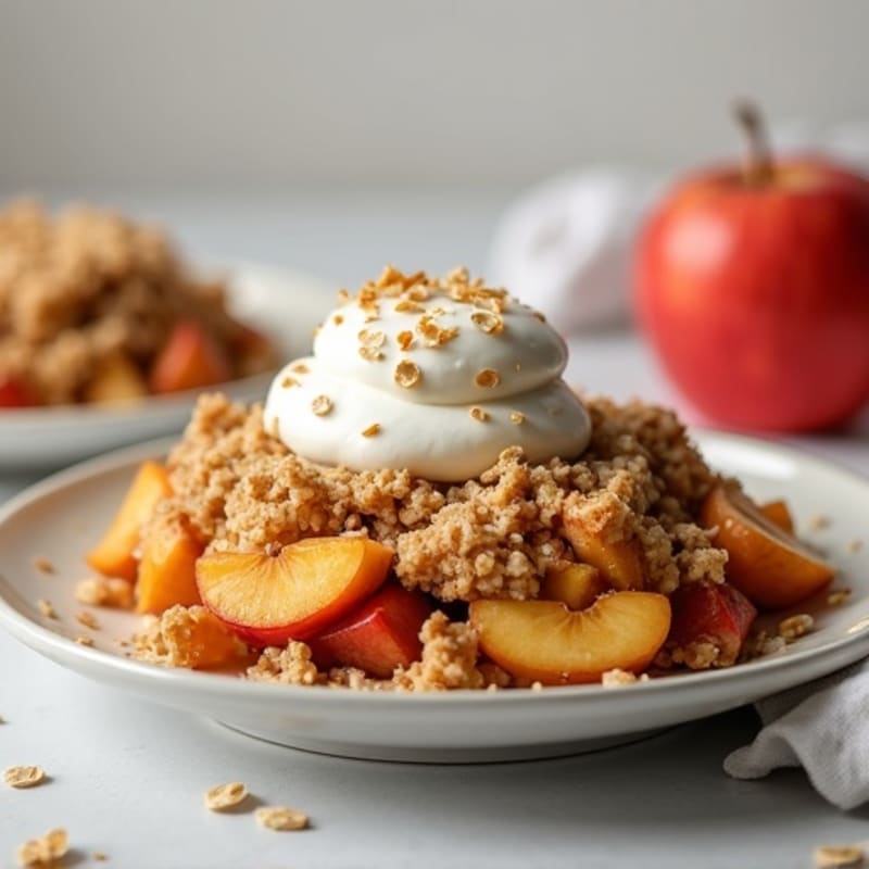 Healthy Baked Apple Crumble with Crispy Oat Topping