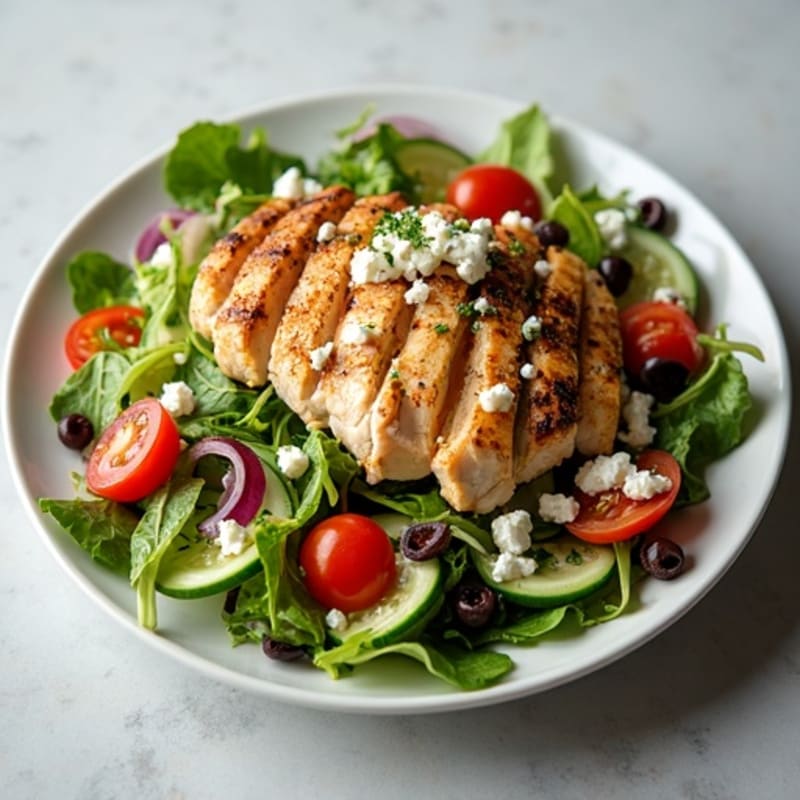 Crisp Vegetable Salad with Tangy Feta and Briny Olives