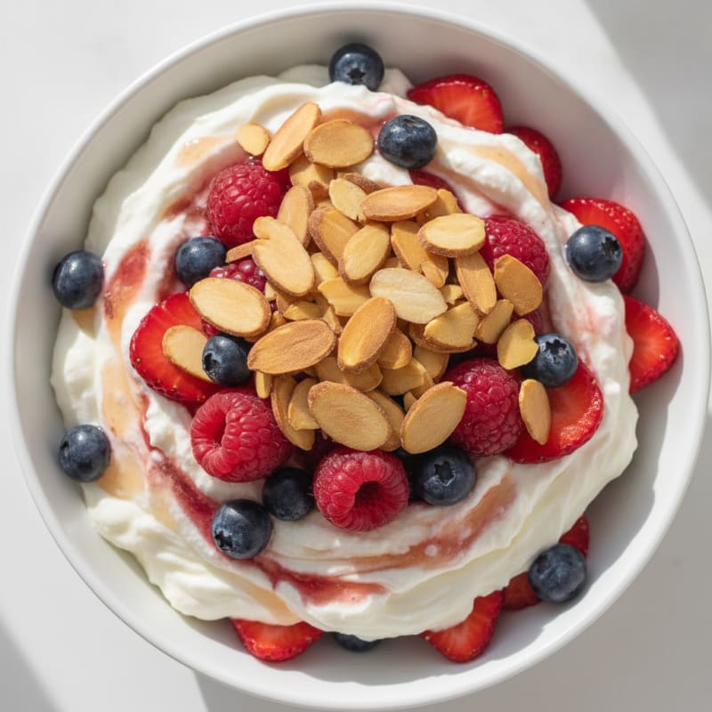 Greek Yogurt Protein Parfait with Mixed Berries