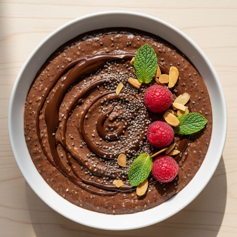 Chocolate Protein Pudding with Chia Seeds