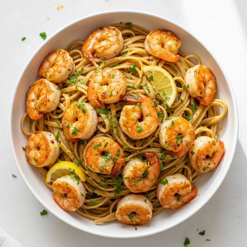 Garlic Butter Shrimp Scampi with Linguine
