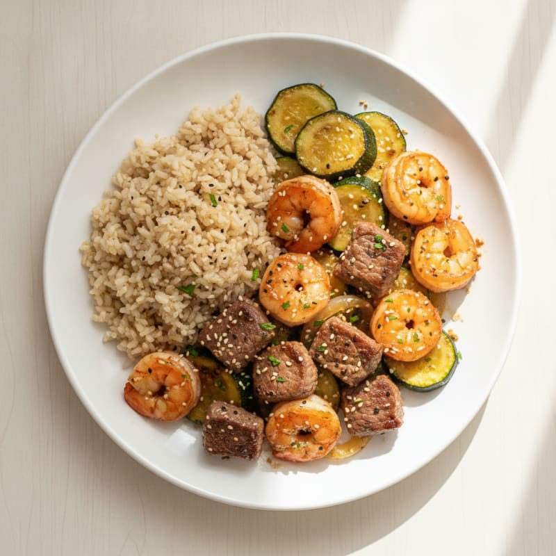 Hibachi-Style Steak and Shrimp Dinner